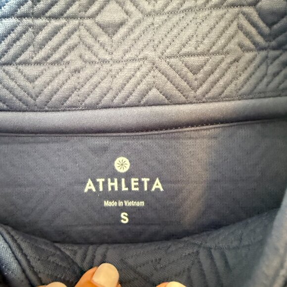 ATHLETA Womens Jacquard Elevation Pullover Navy SIZE S - Picture 3 of 9